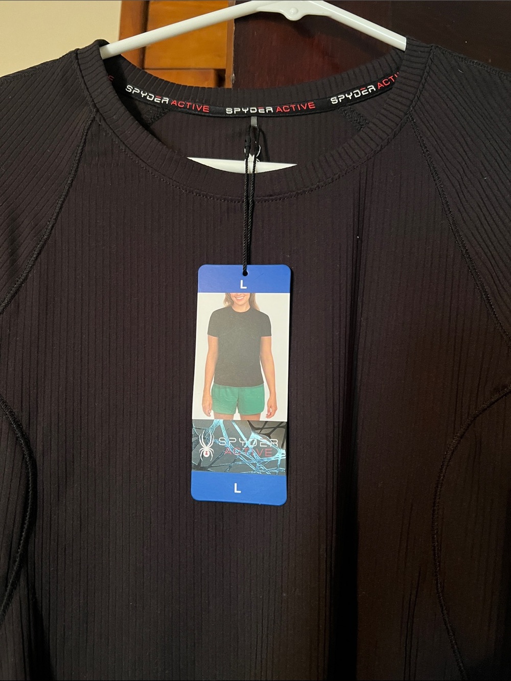 Prana Black Ribbed Short Sleeve Performance Tee